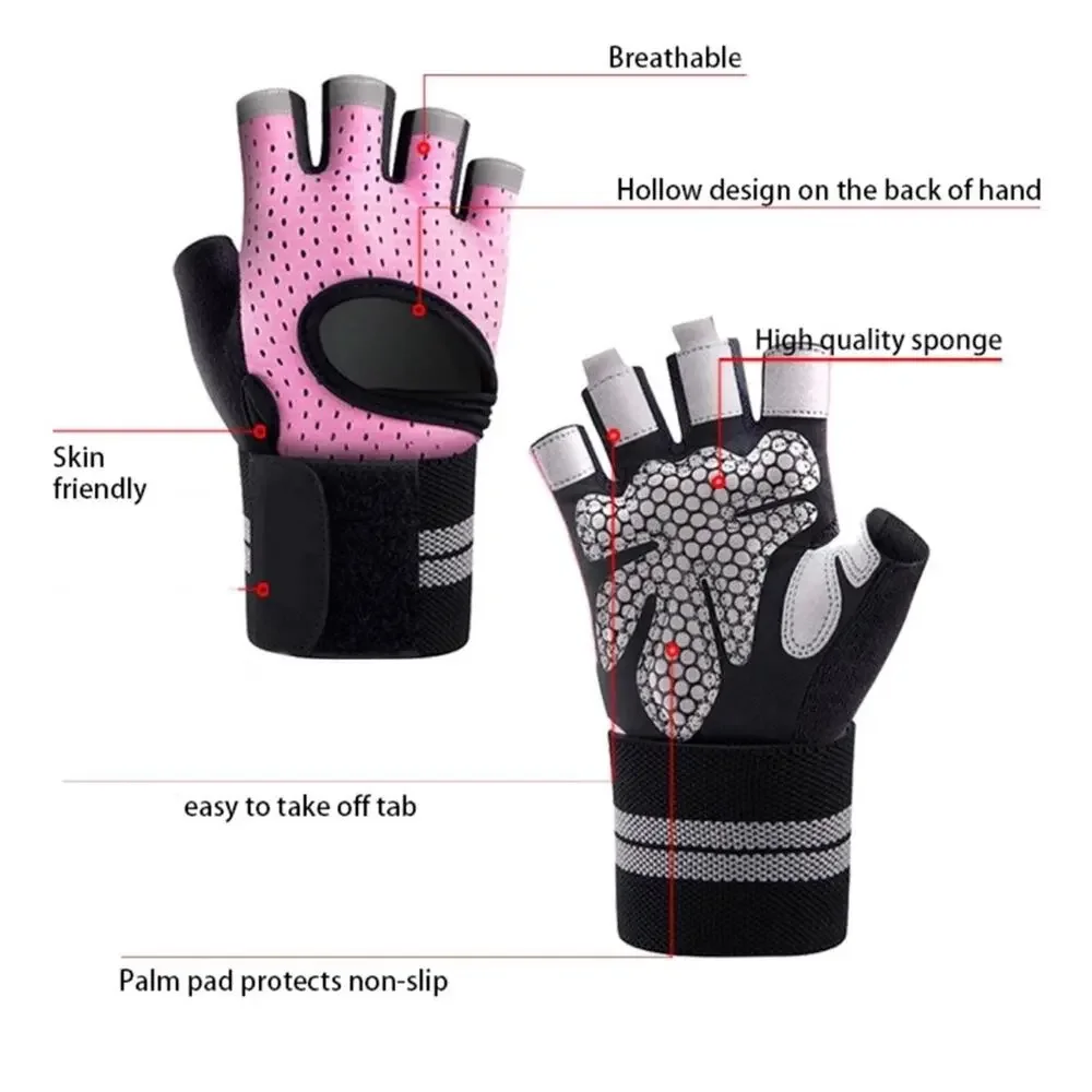 NEW Black & gray weightlifting fitness gloves with wrist wraps size XL B25